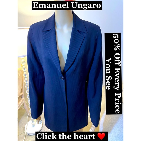 Emanuel Ungaro Magnificent Suit Pin Striped Jacket Sz 6 Perfect Condition - Picture 1 of 13